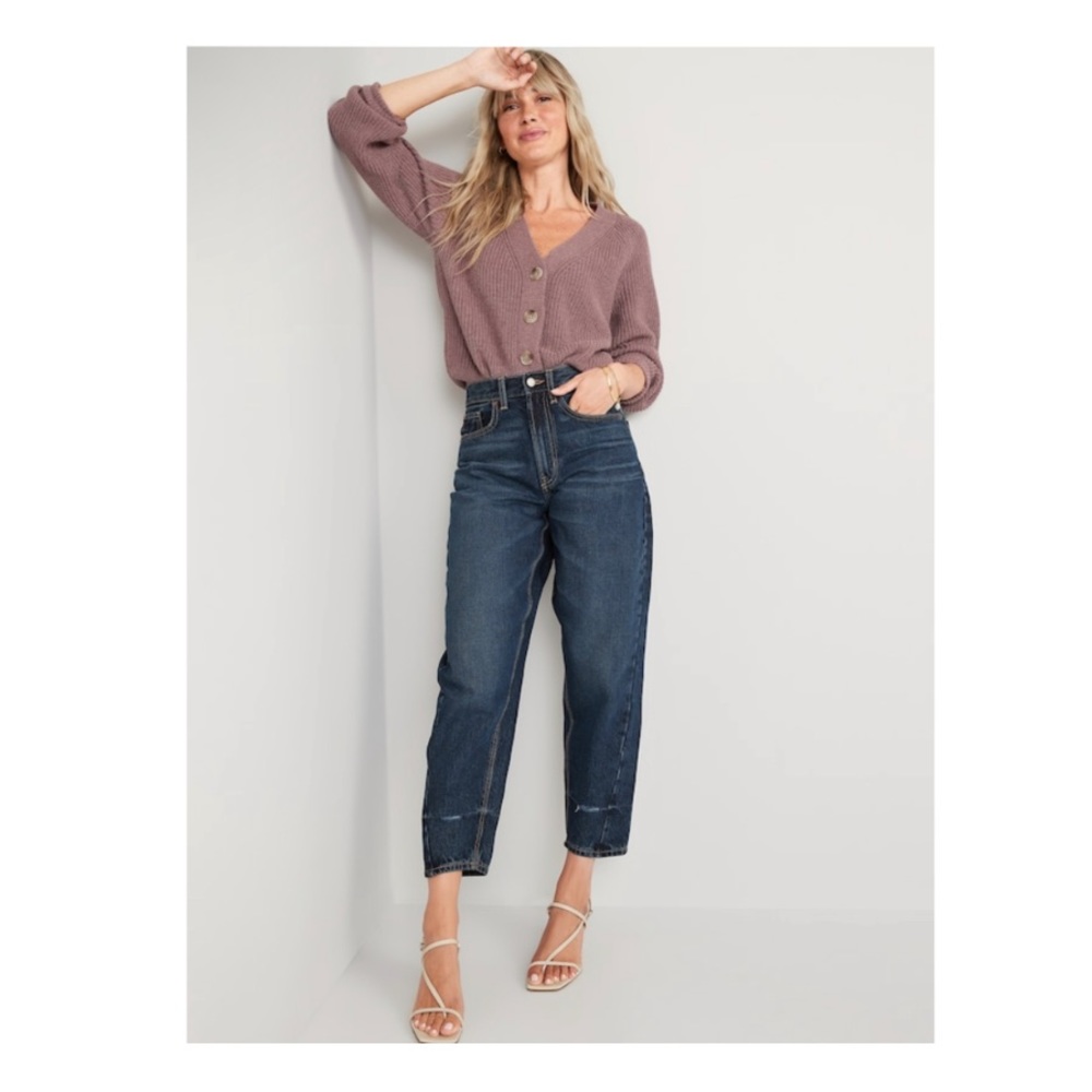 Old Navy Women’s Extra High-Waisted Non-Stretch Balloon Jeans